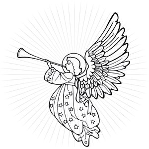 SVG for Angel PNG Angel Image Christmas Angel Angel Template File Laser Cut Compatible with Cricut and Silhouette EPS Pdf Jpg