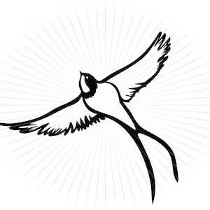 Bird SVG, PNG, EPS, Pdf, Jpg Instant Download, Digital Download, Superior Clipart Svg Files for Cricut, Silhouette Outline Swallow