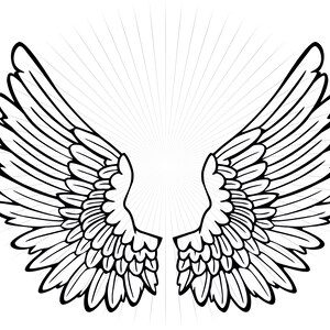 Angel Wings SVG Commercial Use, Cricut, Cute Stylish Wings, Popular Angel SVG, Angel Wings PNG, Instant Download, Digital File