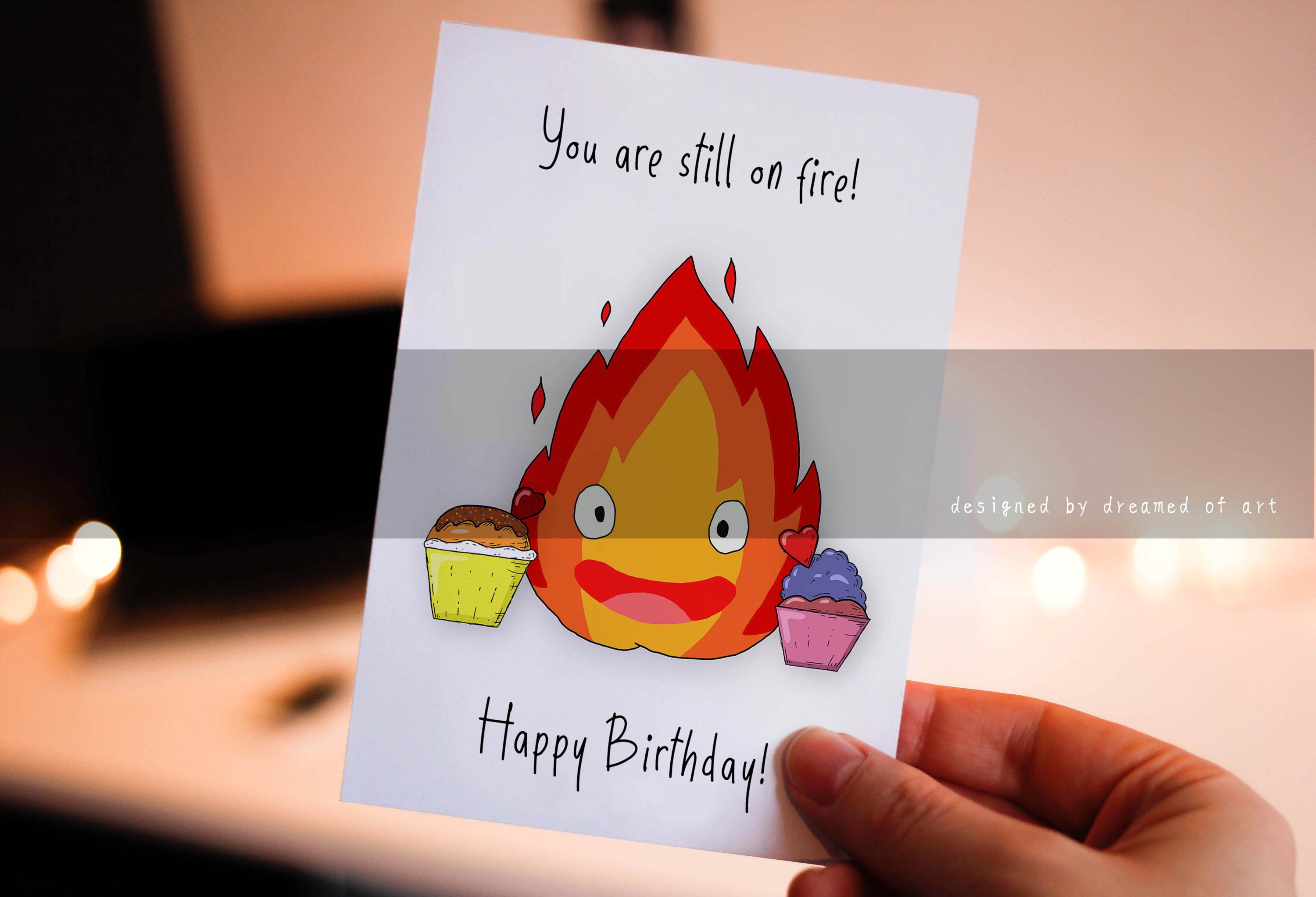 Anime Greeting Card, Anime Birthday Card, Digital Anime Art - Etsy