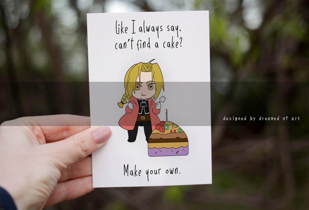 Anime Card, Anime Birthday Card, Anime Greeting Card - Etsy