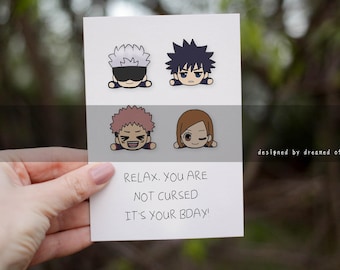 Anime Card, Anime Birthday Card, Anime Greeting Card