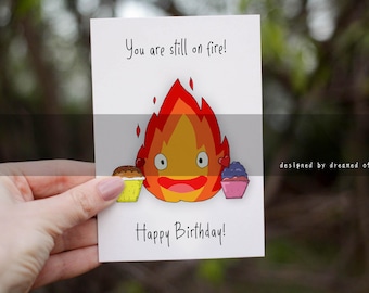 Anime Greeting Card, Anime Birthday Card, Digital Anime Art