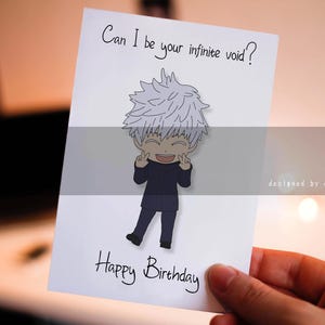 Carte d'anniversaire anime, carte anime, art numérique anime