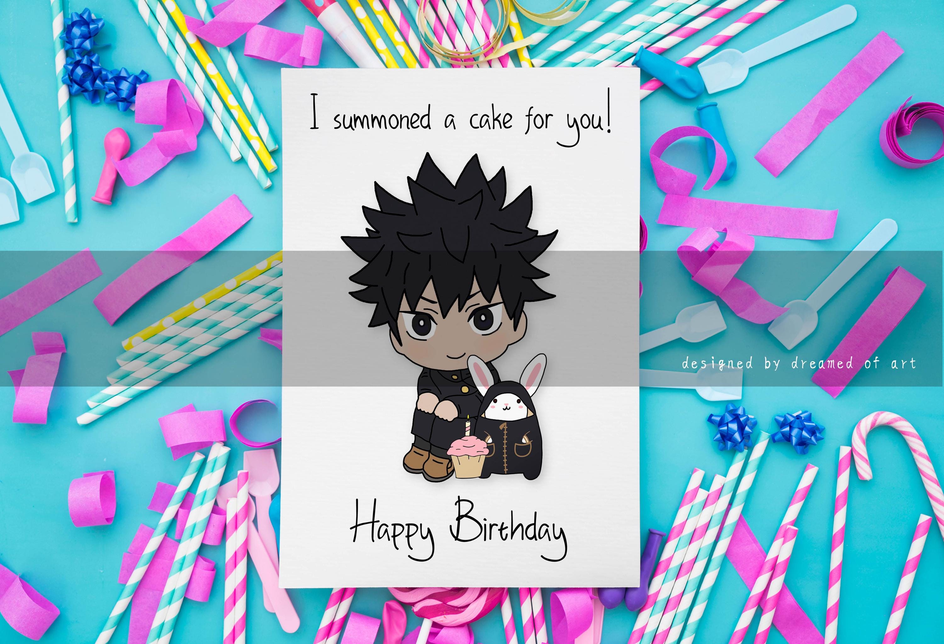 Anime Birthday Card, Anime Card, Anime Greeting Card - Etsy