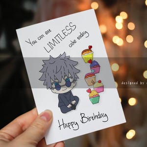 Carte d'anniversaire anime, carte anime, art numérique anime
