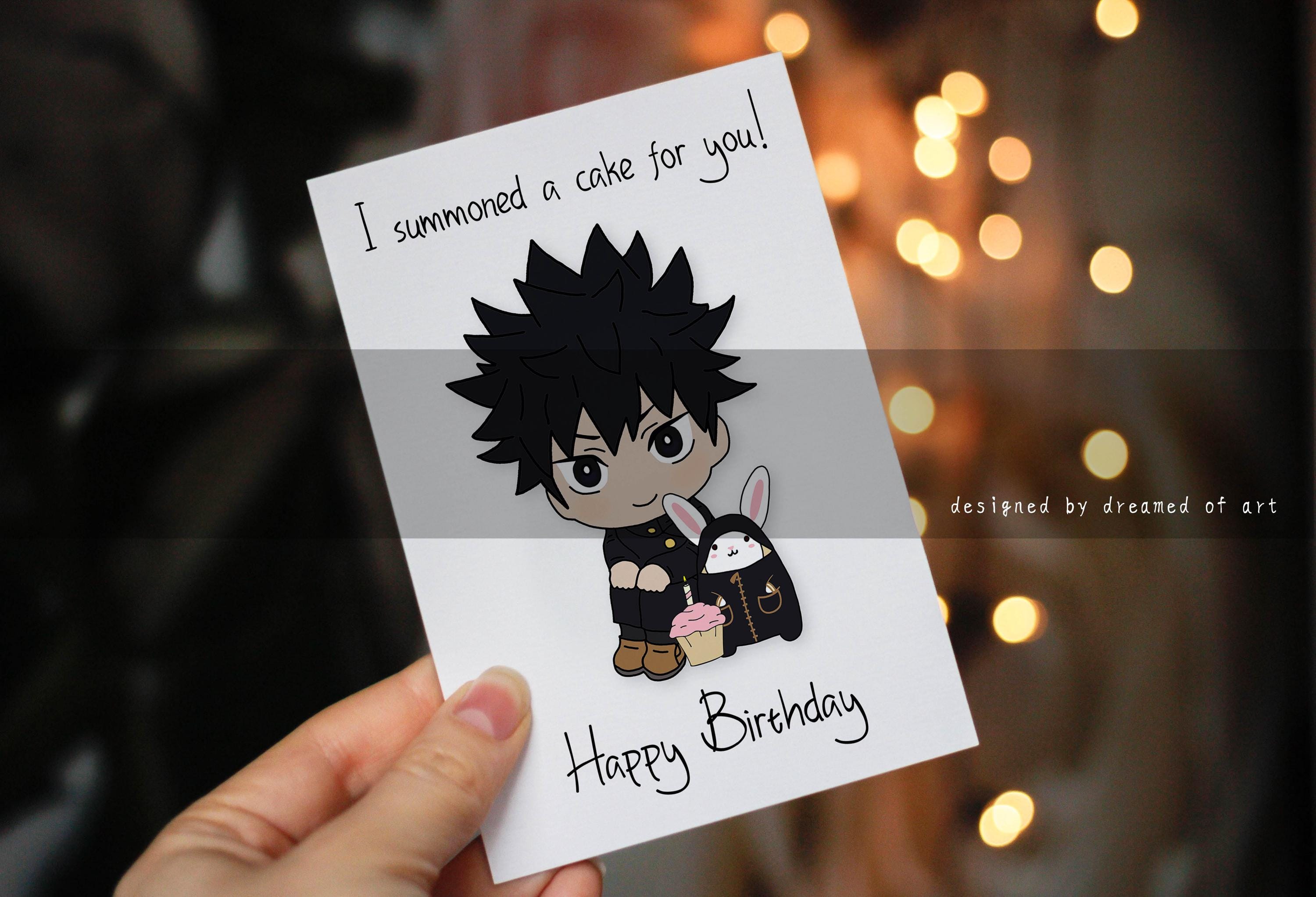 Anime Birthday Card, Anime Card, Anime Greeting Card - Etsy