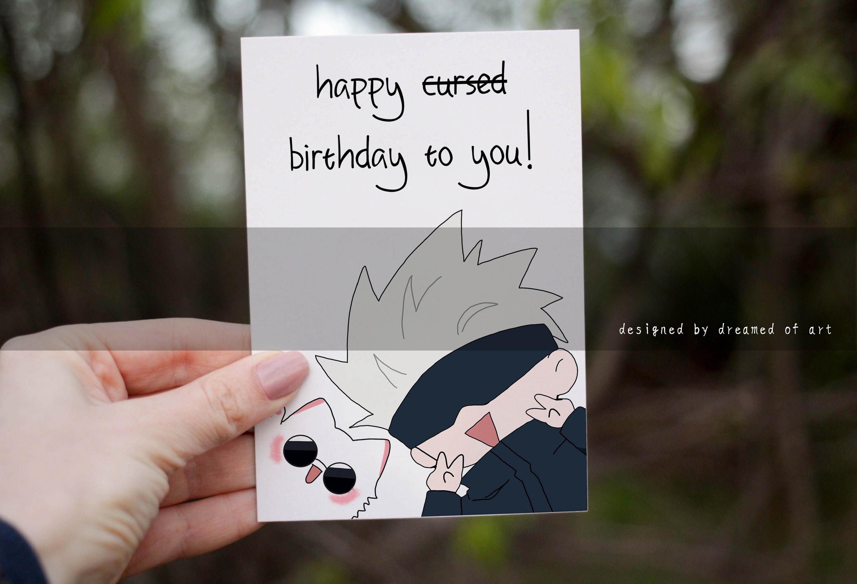 Anime Birthday Card, Anime Card, Anime Greeting Card - Etsy