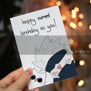 Anime Birthday Card, Anime Card, Anime Greeting Card