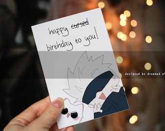 Tarjeta de cumpleaños de anime, tarjeta de anime, tarjeta de felicitación de anime