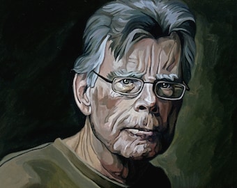 Stephen King oil portrait painting