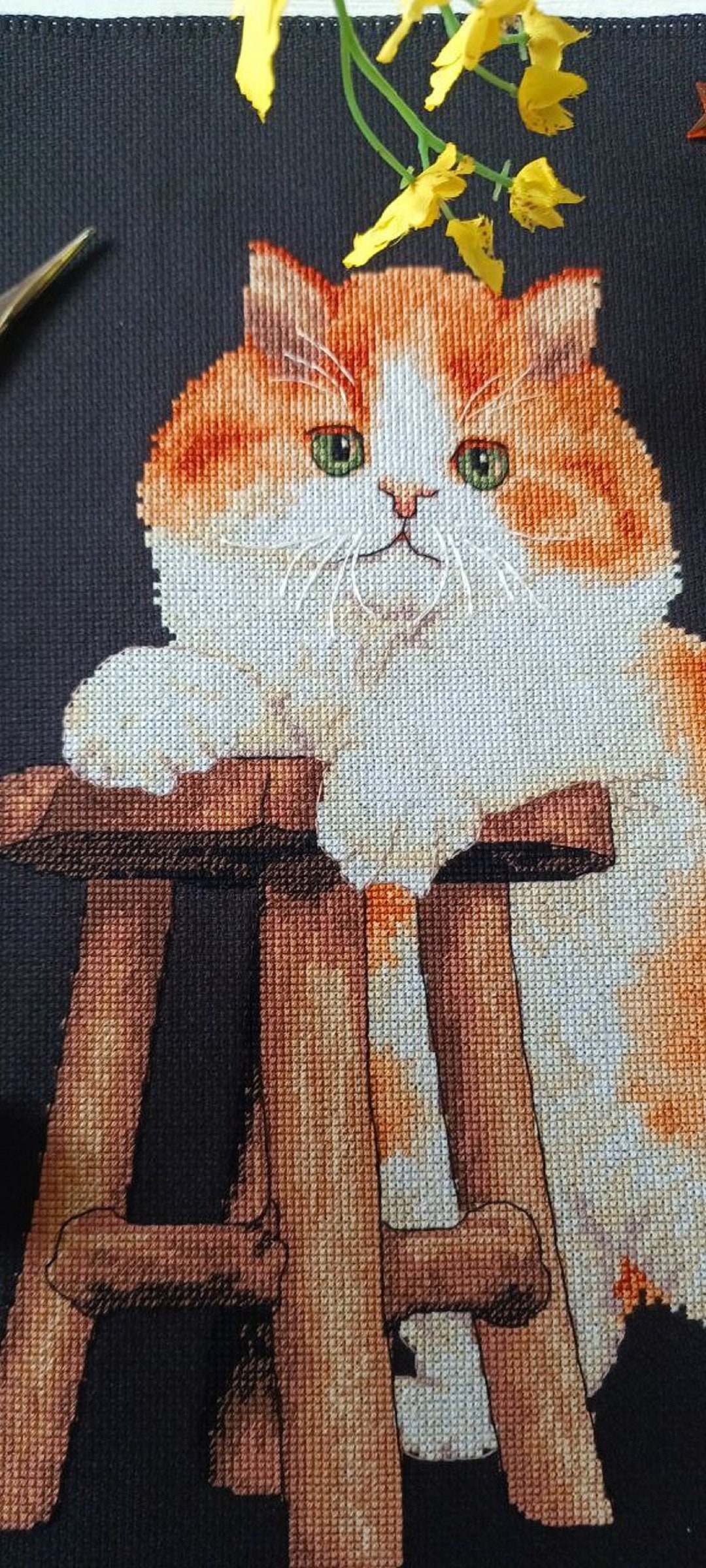 Вышивка вышивка крестиком кот котенок рукоделие подарок - Etsy