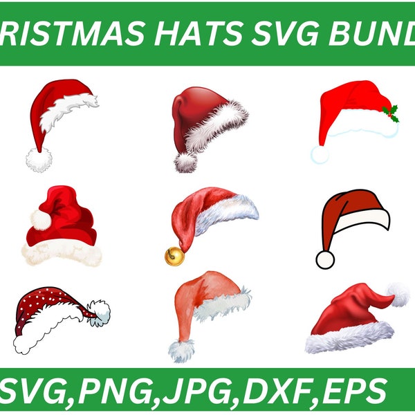 CHRISTMAS Hat SVG\ Christmas Hat Layered cut file\ Christmas SVG\ Xmas Clipart\ Holiday Winter Kid Shirt Silhouette Cricut Vinyl