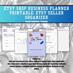 Etsy Shop Business Planner Printable | Etsy Business | Budget & Financial Tracker | Online Shop Planner | Etsy Seller Organizer | Small Biz