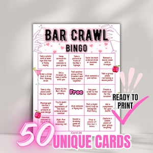 Bar crawl bingo Printable, Bar Crawl Games Printable, Birthday bar crawl Activity, Cruise Bar Crawl, Pub crawl bingo, Mingle Bingo,Bar Bingo