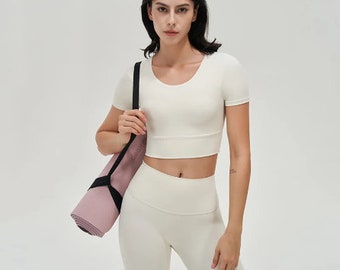 Reggiseno da palestra in nylon, magliette sportive da yoga per donna, reggiseno traspirante elastico aderente con top corto, abbigliamento da donna rimovibile con pettorina fatta a mano