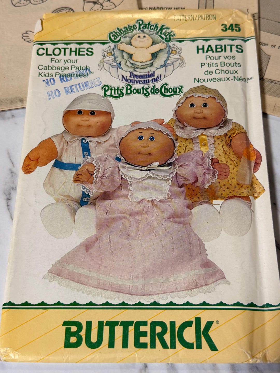 Cabbage Patch Kids Sewing Pattern - Butterick 6980/345 - Etsy
