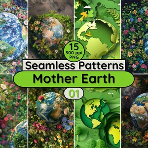 Modèles sans couture de l'heure de la fête de la Terre Émissions de CO2 à télécharger pour des papiers peints de scrapbooking, des pages de journal pour sauver notre planète