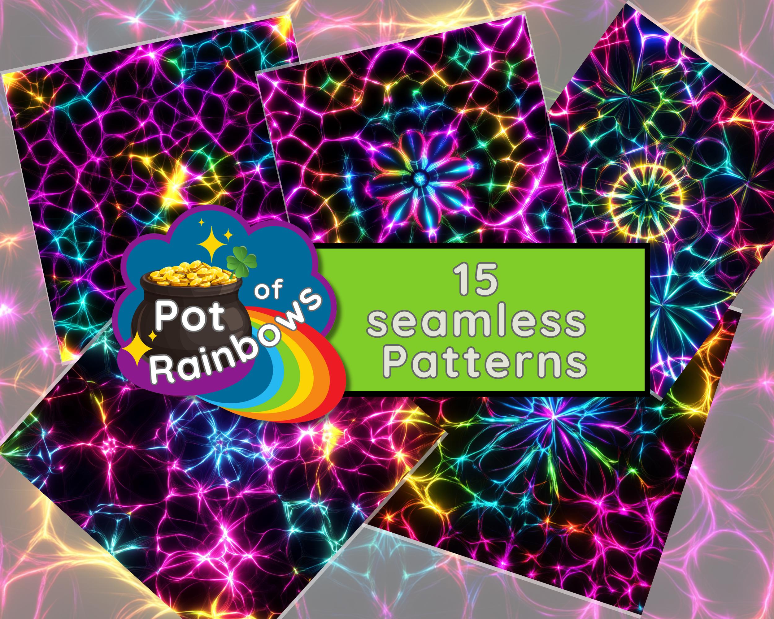 Neon Rave Pattern Electric Pulse Neon Seamless Patterns: Rave Techno Backgrounds (PNG) - Etsy