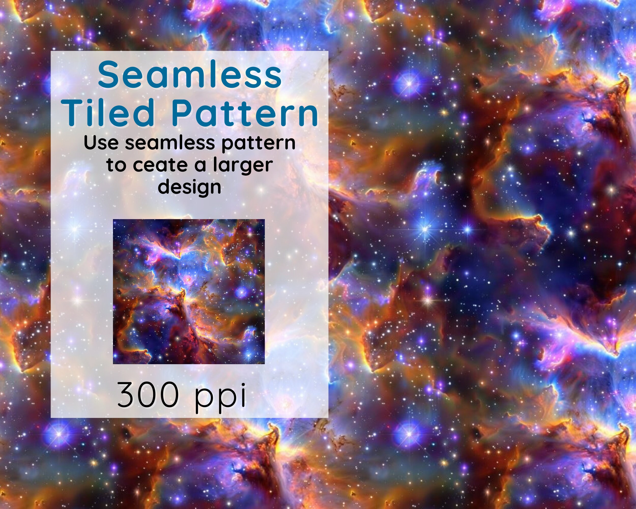 James Webb Telescope Galaxy Nebula Seamless Patterns PNG