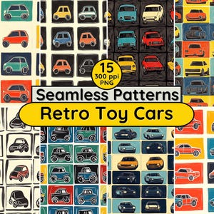 Petites voitures rétro motifs sans couture colorés conception de voiture pour enfants ludique pour tissu imprimé enfants garçons pépinière papier peint scrapbook salle de jeux art mural