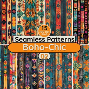Boho Boho Chic Stil nahtlose Muster bunte Holz Latten Blumen mexikanische Volkskunst Hintergrund Scrapbook Textile Fabric Wallpapers Seiten
