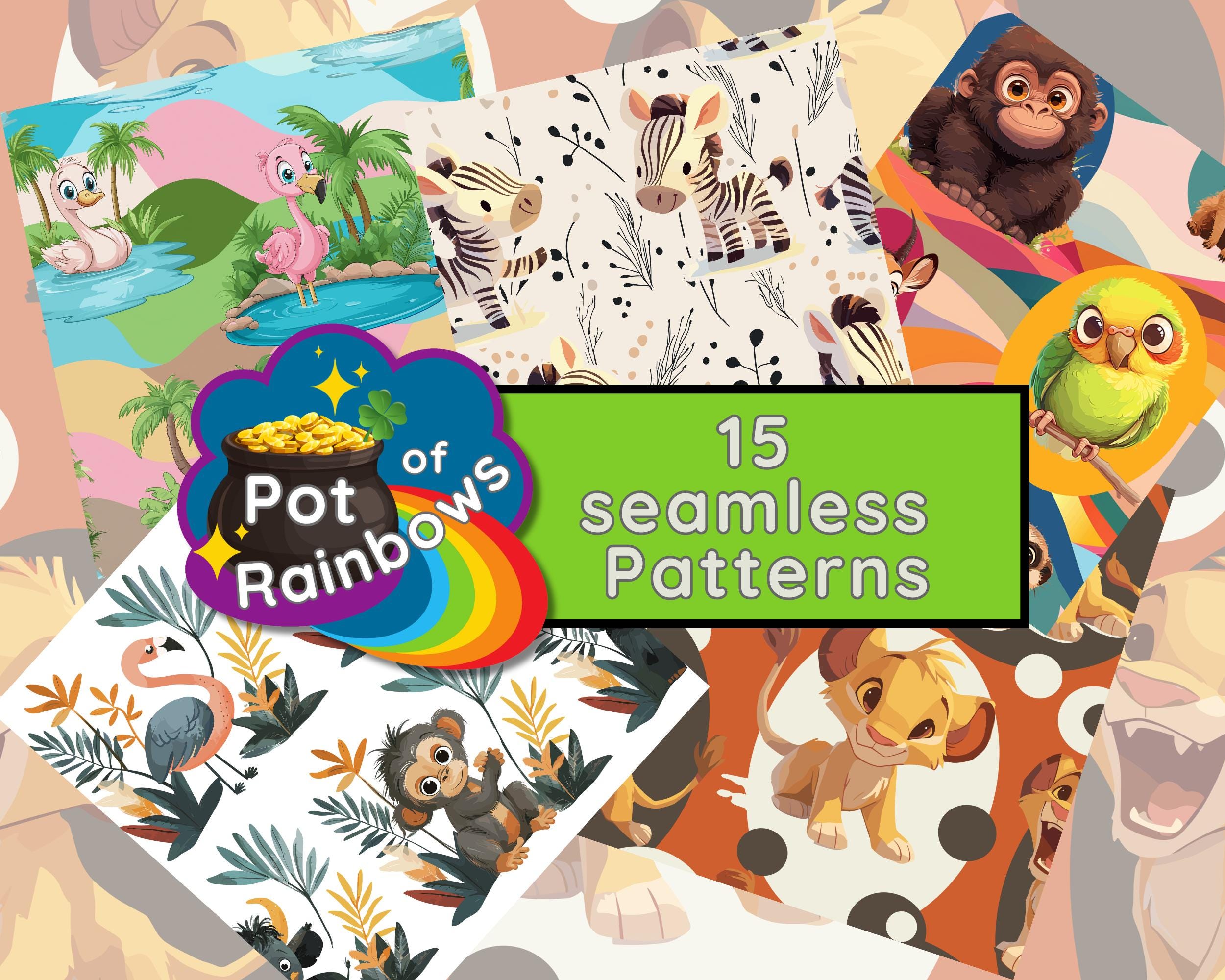 Safari Animals Seamless Pattern: Jungle PNG (digital Download) - Etsy