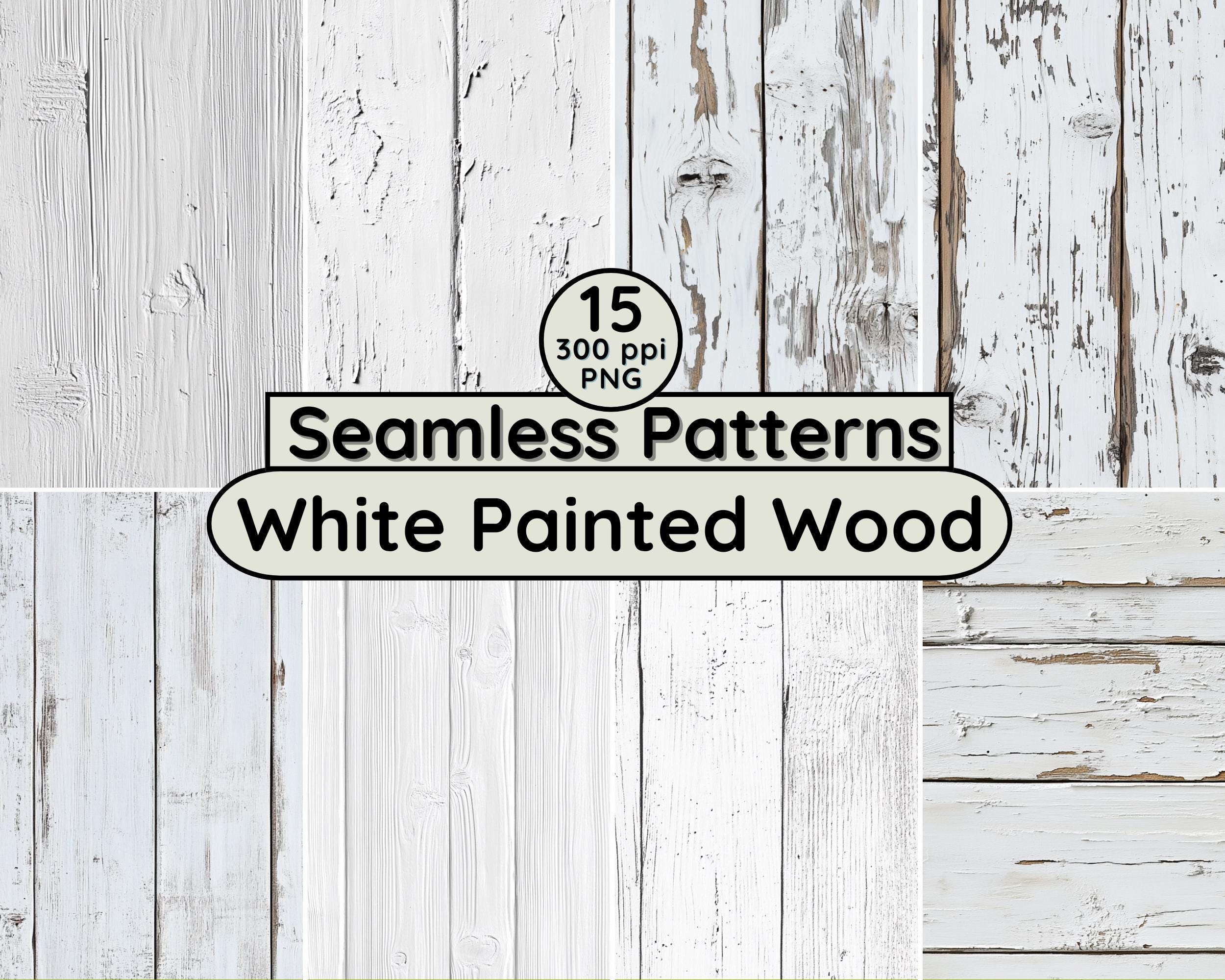 White Painted Wood Seamless Patterns: Farmhouse Digital Textures (PNG ...