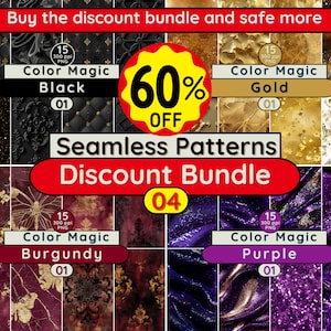 60 motifs magiques sans couture colorés 60% gros paquet noir bordeaux or violet fond PNG pour carte Scrapbook textile tissu papier peint papier peint