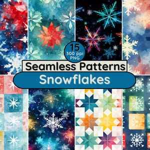 Schneeflocke Musterdesign Weihnachten Winter Aquarell Urlaub Karten Digitales Papier Hintergrund Scrapbook Stoff Design Elegante Einladungen