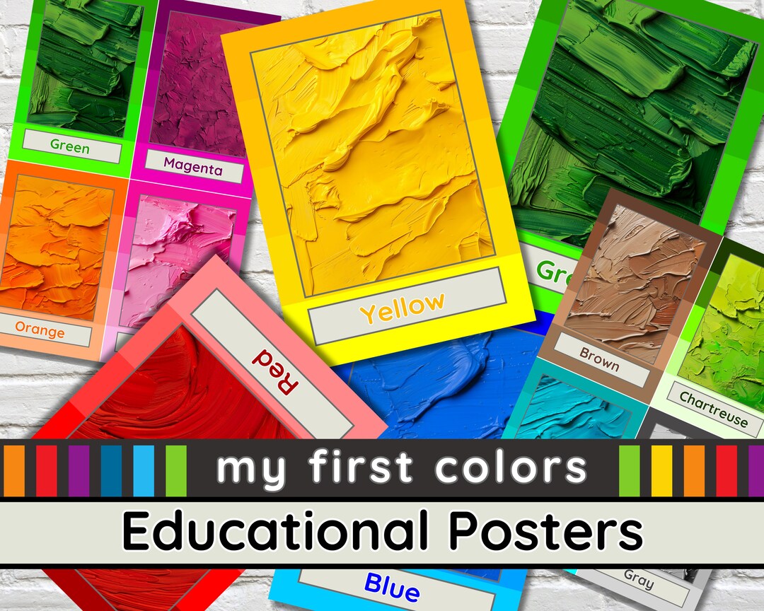 Learn Colors Flashcards Educational Poster Preschool Digital Download ...