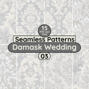 Motifs sans couture de mariage damassé argent PNG de fond pour une utilisation commerciale pour carte d'invitation scrapbooking textile tissu papiers peints journal
