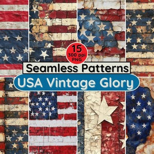 USA vintage gloire sans couture motifs drapeau américain patriotique étoiles et rayures 4 juillet fond Scrapbook Memorial Independence Day