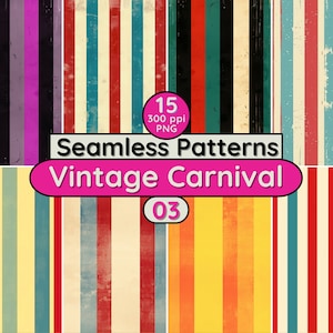Tente rayures vintage carnaval cirque sans couture motifs de fond pour carte scrapbooking textile tissu papiers peints pochettes pages de journal indésirable