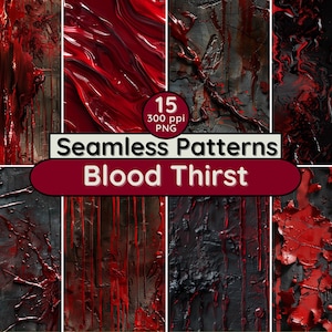 Halloween 07 Bloody Horror Crimson Red Spooky Fantasy Seamless Patterns de fond pour les Invitations Scrapbooking Textile Tissu Papiers peints Pages