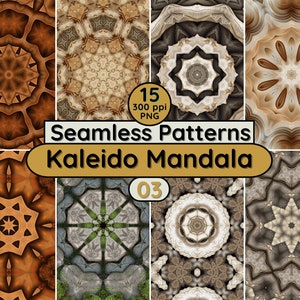 Nahtlose Muster Afrikanisch inspiriert Mandala Kaleidoskop PNG Hintergrund für Scrapbook Textil Stoff Tapeten Becher Junk Journal Seiten 3