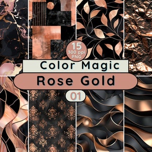 Nahtlose Muster Rose Gold Digital Papier PNG download für Karte Scrapbook Textil Stoff Tapeten Tumbler Beutel Junk Journal Seite