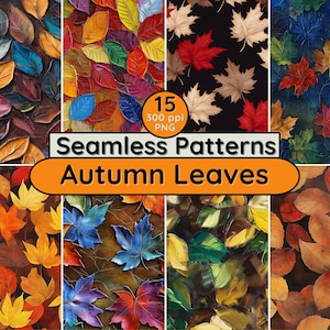 Herbst Blätter Musterdesign Herbstlaub Natur Gelb Grün Braun Hintergrund für Stoff Design Tapete Scrapbook Kommerzielle Nutzung PNG
