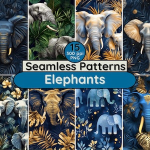 Elefante modello senza soluzione di continuità safari animale giungla tropicale fauna selvatica pittura ad acquerello sfondo digitale carta da parati tessuto design scrapbook