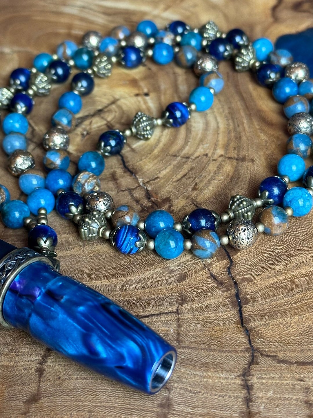 Hookah Mouthpiece on a Unique Necklace Made of Natural Stones. Etsy