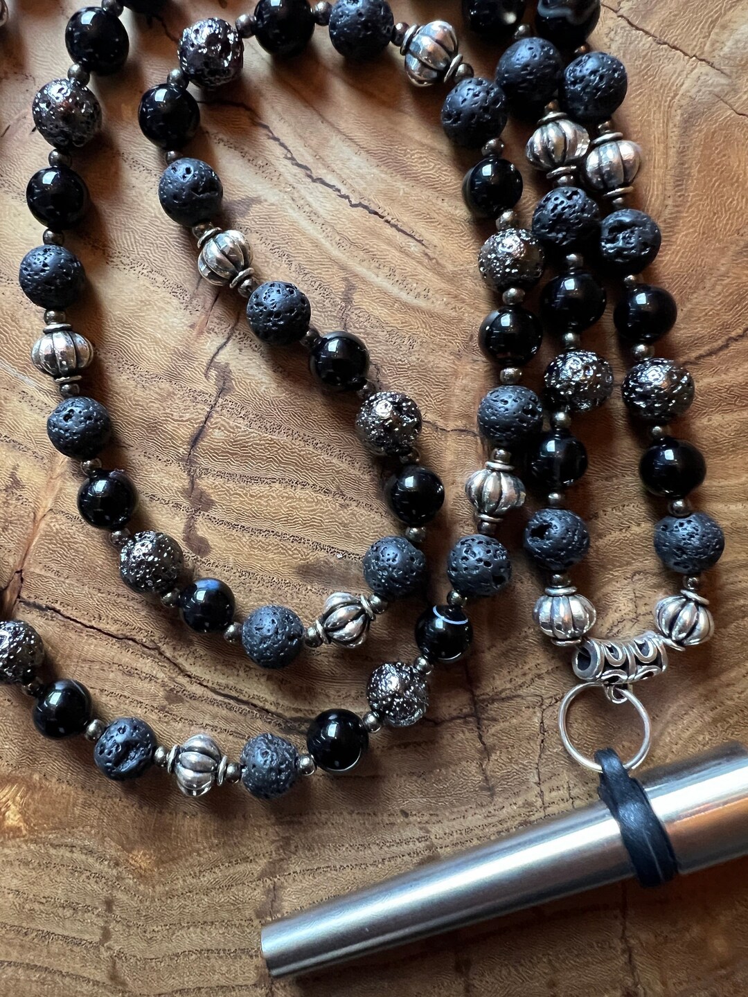 Hookah Mouthpiece on a Unique Necklace Made of Natural Stones. Etsy