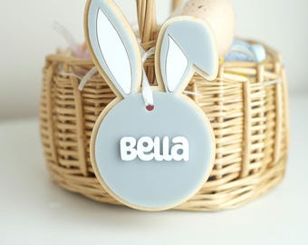 Personalized Easter Basket Tag: Acrylic Rabbit Name Tag