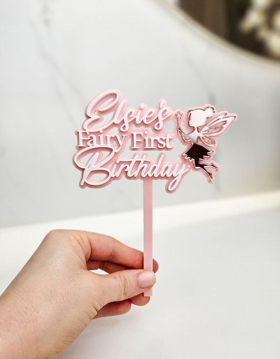 Personalised Fairy First Birthday Cake Topper | Fairy themed birthday | First Birthday