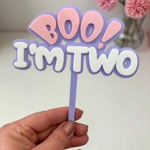 Halloween Cake Topper: Custom Acrylic &#39;Boo! I&#39;m Two&#39;
