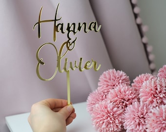 Personalized Wedding Cake Topper: Acrylic Names Topper