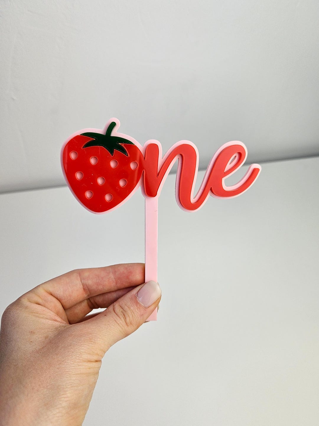 Berry Cake Topper | Strawberry Themed Cake Topper | One Topper | Name ...