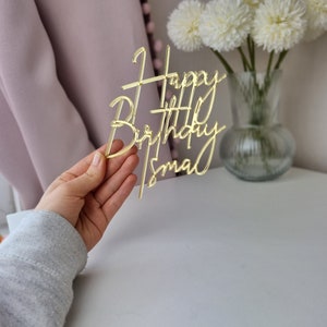 Personalisierter Name Kuchen Charme | Alles Gute zum Geburtstag Kuchen Anhänger | Kuchen Topper