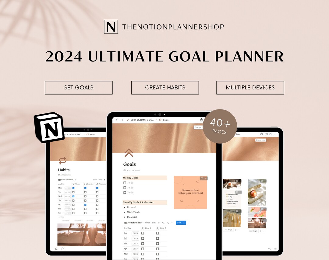 2024 Ultimate Goal Planner | Digital Notion Dashboard Template | Goal ...