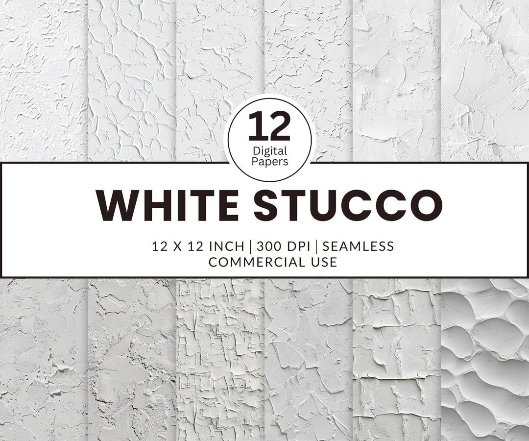 Picture of 12 White Stucco, Seamless Patterns, 12x12, 3D Photo Realistic Textures ...