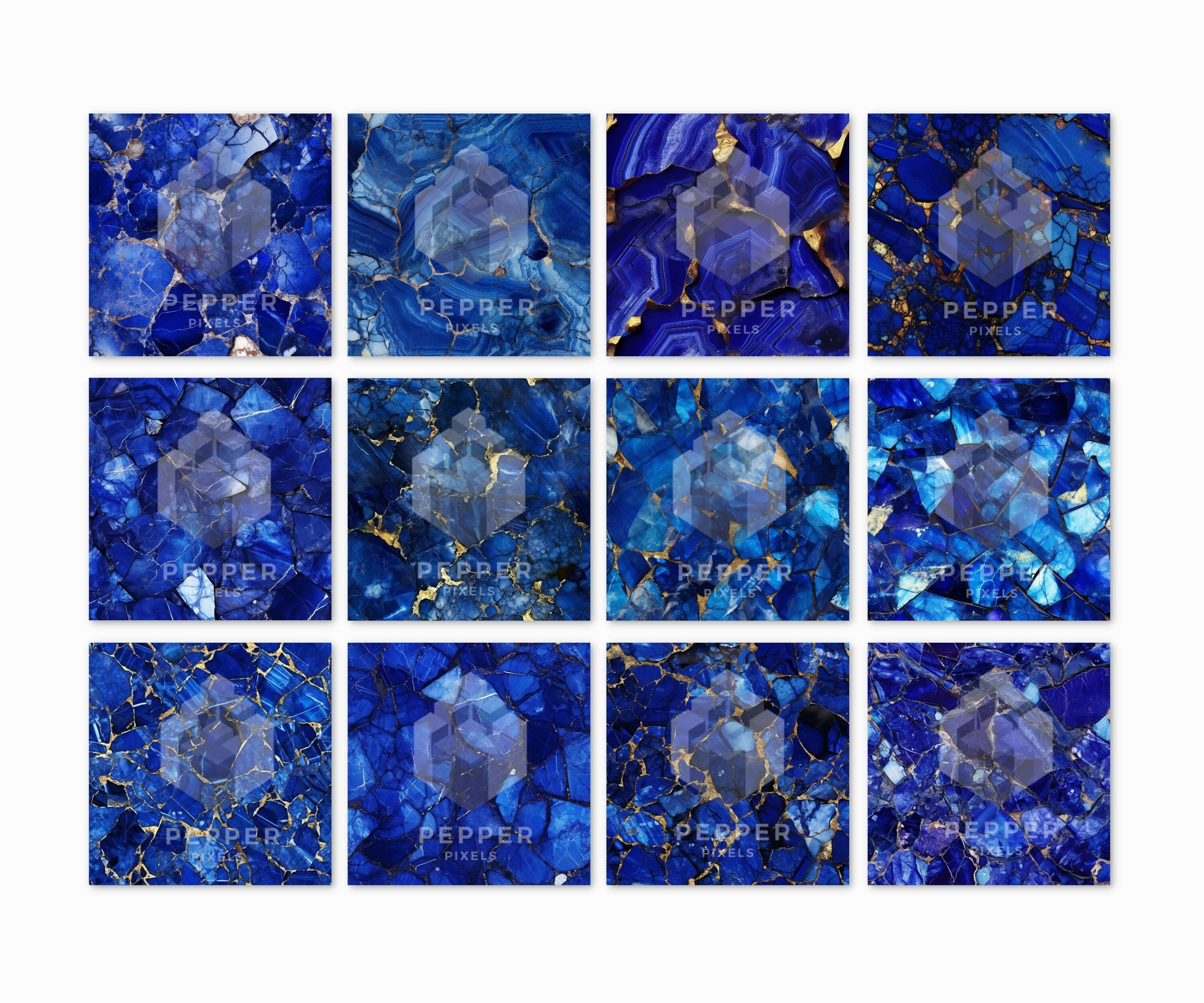 12 Lapis Luxe Digital Papers, Seamless Patterns, 12x12, Realistic ...